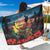Kangaroo-Kiwi Soldier ANZAC Personalised Sarong Golden Wattle and Pohutukawa Flowers