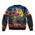 Kangaroo-Kiwi Soldier ANZAC Personalised Sleeve Zip Bomber Jacket Golden Wattle and Pohutukawa Flowers