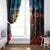Kangaroo-Kiwi Soldier ANZAC Personalised Window Curtain Golden Wattle and Pohutukawa Flowers