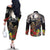 Kangaroo-Kiwi Soldier ANZAC Personalised Couples Matching Off The Shoulder Long Sleeve Dress and Long Sleeve Button Shirt Golden Wattle Poppy Flowers