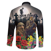 Kangaroo-Kiwi Soldier ANZAC Personalised Family Matching Mermaid Dress and Hawaiian Shirt Golden Wattle Poppy Flowers LT9 - Polynesian Pride