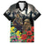 Kangaroo-Kiwi Soldier ANZAC Personalised Family Matching Off Shoulder Maxi Dress and Hawaiian Shirt Golden Wattle Poppy Flowers