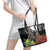 Kangaroo-Kiwi Soldier ANZAC Personalised Leather Tote Bag Golden Wattle Poppy Flowers