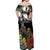 Kangaroo-Kiwi Soldier ANZAC Personalised Off Shoulder Maxi Dress Golden Wattle Poppy Flowers