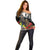 Kangaroo-Kiwi Soldier ANZAC Personalised Off Shoulder Sweater Golden Wattle Poppy Flowers