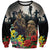 Kangaroo-Kiwi Soldier ANZAC Personalised Sweatshirt Golden Wattle Poppy Flowers