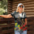 Kangaroo-Kiwi Soldier ANZAC Personalised Women Polo Shirt Golden Wattle Poppy Flowers