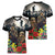 Kangaroo-Kiwi Soldier ANZAC Personalised Women V-Neck T-Shirt Golden Wattle Poppy Flowers