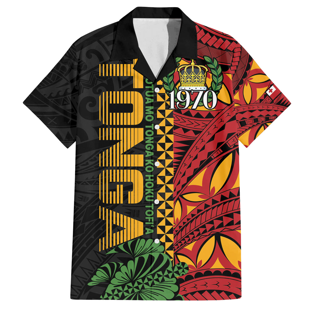 Personalised Tonga Emancipation Day Family Matching Puletasi and Hawaiian Shirt Puleanga Fakatui O Since 1970 LT9 Dad's Shirt - Short Sleeve Red - Polynesian Pride