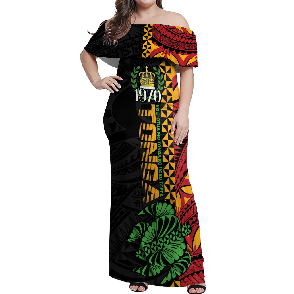 Personalised Tonga Emancipation Day Off Shoulder Maxi Dress Puleanga Fakatui O Since 1970