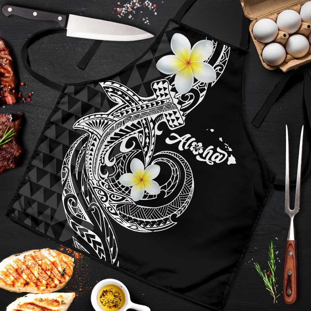 Aloha Hammerhead Shark Apron Black Hawaiian Kakau Tribal Tattoo - Polynesian Pride