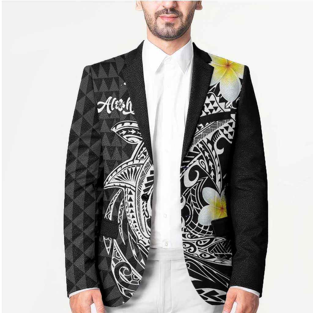 Aloha Hammerhead Shark Blazer Black Hawaiian Kakau Tribal Tattoo - Polynesian Pride