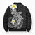 Aloha Hammerhead Shark Bomber Puffer Jacket Black Hawaiian Kakau Tribal Tattoo - Polynesian Pride