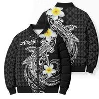 Aloha Hammerhead Shark Bomber Puffer Jacket Black Hawaiian Kakau Tribal Tattoo - Polynesian Pride