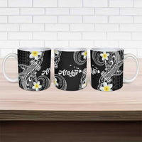 Aloha Hammerhead Shark Ceramic Mug Black Hawaiian Kakau Tribal Tattoo - Polynesian Pride