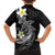Aloha Hammerhead Shark Family Matching Long Sleeve Bodycon Dress and Hawaiian Shirt Black Hawaiian Kakau Tribal Tattoo