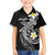 Aloha Hammerhead Shark Family Matching Long Sleeve Bodycon Dress and Hawaiian Shirt Black Hawaiian Kakau Tribal Tattoo