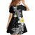 Aloha Hammerhead Shark Family Matching Mermaid Dress and Hawaiian Shirt Black Hawaiian Kakau Tribal Tattoo