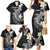Aloha Hammerhead Shark Family Matching Mermaid Dress and Hawaiian Shirt Black Hawaiian Kakau Tribal Tattoo
