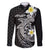 Aloha Hammerhead Shark Family Matching Mermaid Dress and Hawaiian Shirt Black Hawaiian Kakau Tribal Tattoo