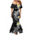 Aloha Hammerhead Shark Family Matching Mermaid Dress and Hawaiian Shirt Black Hawaiian Kakau Tribal Tattoo