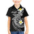 Aloha Hammerhead Shark Family Matching Mermaid Dress and Hawaiian Shirt Black Hawaiian Kakau Tribal Tattoo