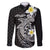 Aloha Hammerhead Shark Family Matching Puletasi and Hawaiian Shirt Black Hawaiian Kakau Tribal Tattoo