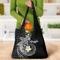 Aloha Hammerhead Shark Grocery Bag Black Hawaiian Kakau Tribal Tattoo