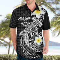 Aloha Hammerhead Shark Hawaiian Shirt Black Hawaiian Kakau Tribal Tattoo