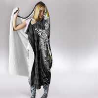 Aloha Hammerhead Shark Hooded Blanket Black Hawaiian Kakau Tribal Tattoo