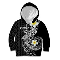 Aloha Hammerhead Shark Kid Hoodie Black Hawaiian Kakau Tribal Tattoo