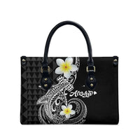 Aloha Hammerhead Shark Leather Bag Black Hawaiian Kakau Tribal Tattoo - Polynesian Pride