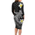 Aloha Hammerhead Shark Long Sleeve Bodycon Dress Black Hawaiian Kakau Tribal Tattoo