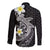 Aloha Hammerhead Shark Long Sleeve Button Shirt Black Hawaiian Kakau Tribal Tattoo