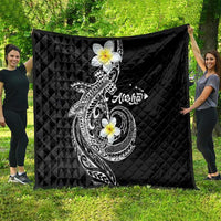 Aloha Hammerhead Shark Quilt Black Hawaiian Kakau Tribal Tattoo