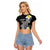 Aloha Hammerhead Shark Raglan Cropped T Shirt Black Hawaiian Kakau Tribal Tattoo