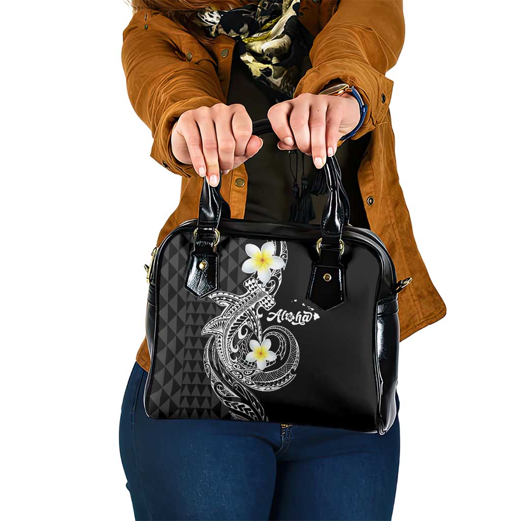 Aloha Hammerhead Shark Shoulder Handbag Black Hawaiian Kakau Tribal Tattoo LT9 One Size Black - Polynesian Pride
