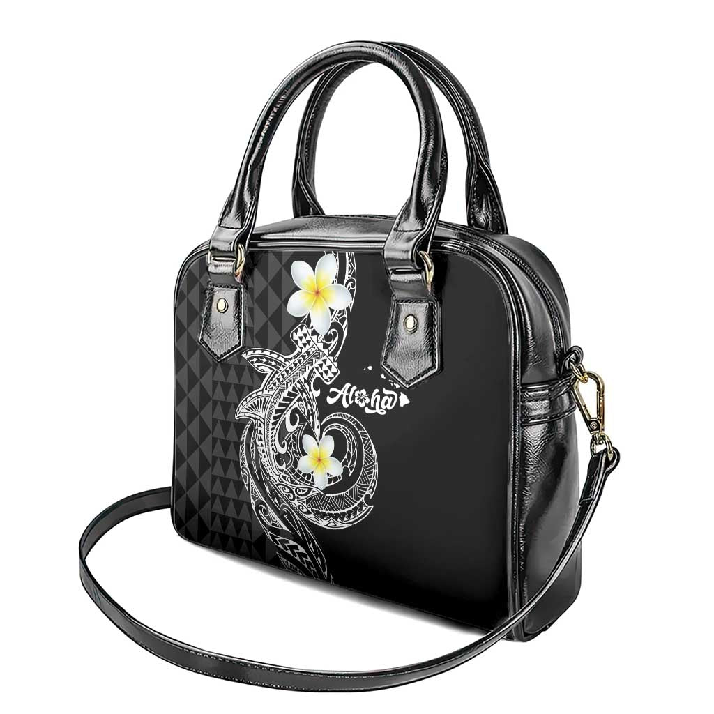 Aloha Hammerhead Shark Shoulder Handbag Black Hawaiian Kakau Tribal Tattoo LT9 - Polynesian Pride