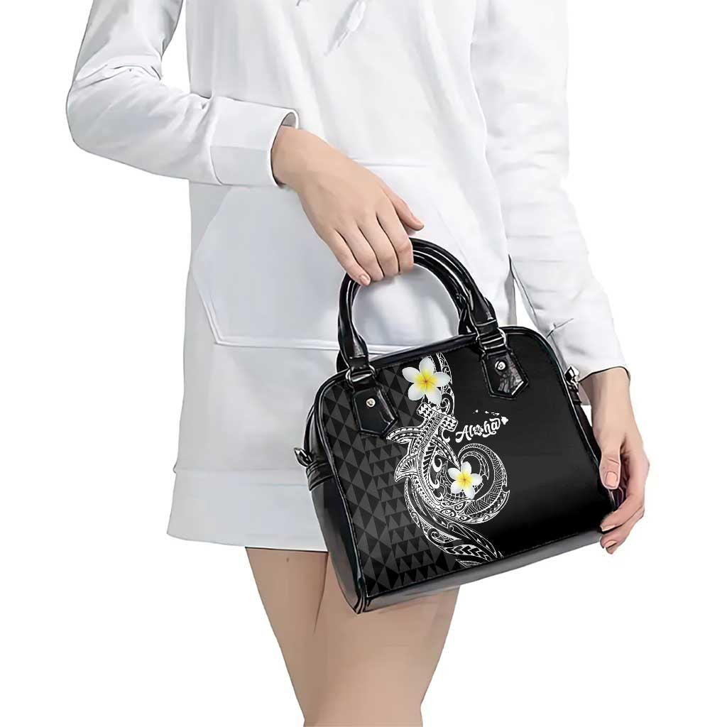Aloha Hammerhead Shark Shoulder Handbag Black Hawaiian Kakau Tribal Tattoo LT9 - Polynesian Pride