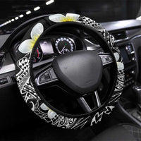Aloha Hammerhead Shark Steering Wheel Cover Black Hawaiian Kakau Tribal Tattoo