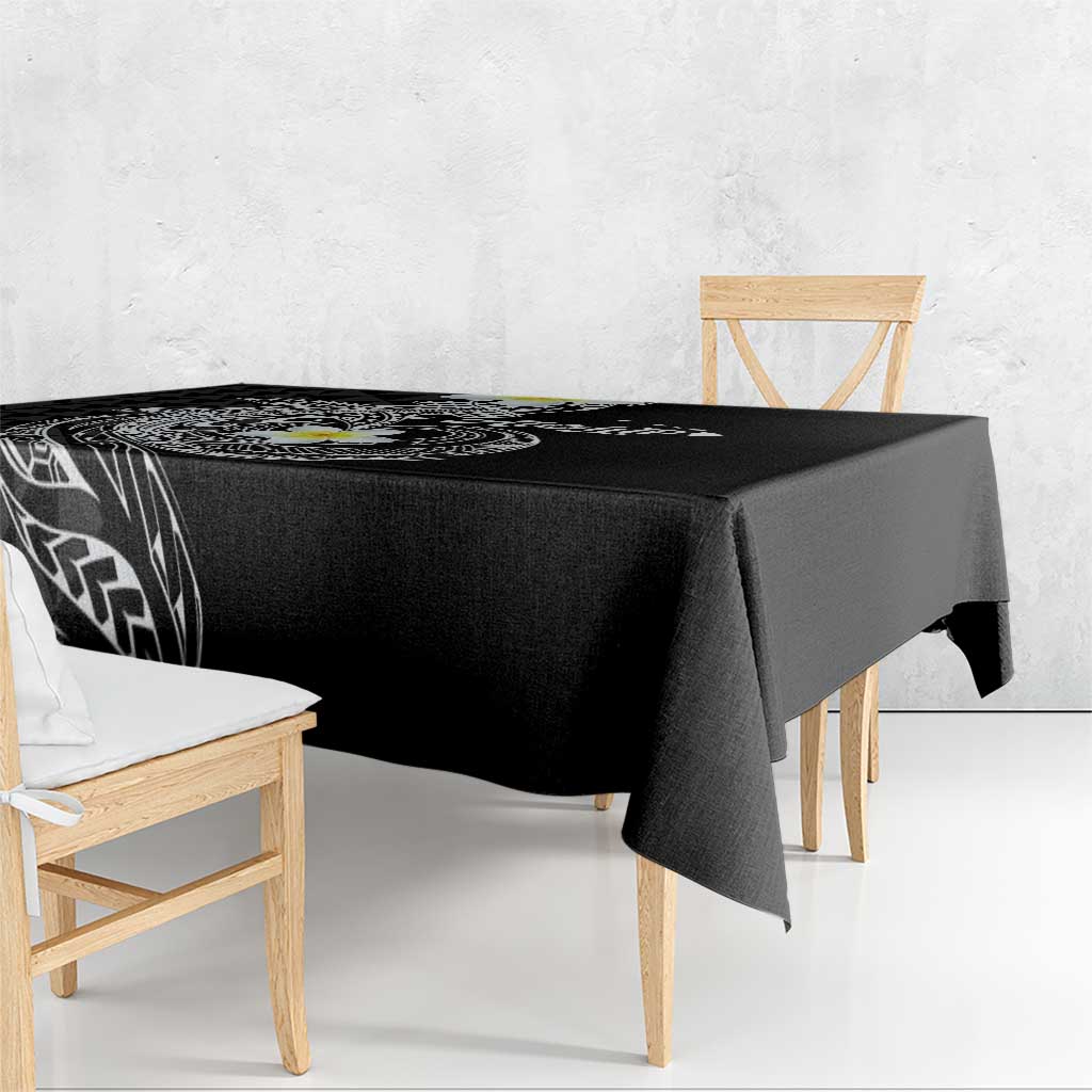 Aloha Hammerhead Shark Tablecloth Black Hawaiian Kakau Tribal Tattoo