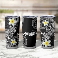 Aloha Hammerhead Shark Tumbler Cup Black Hawaiian Kakau Tribal Tattoo