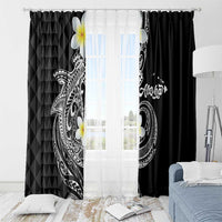 Aloha Hammerhead Shark Window Curtain Black Hawaiian Kakau Tribal Tattoo