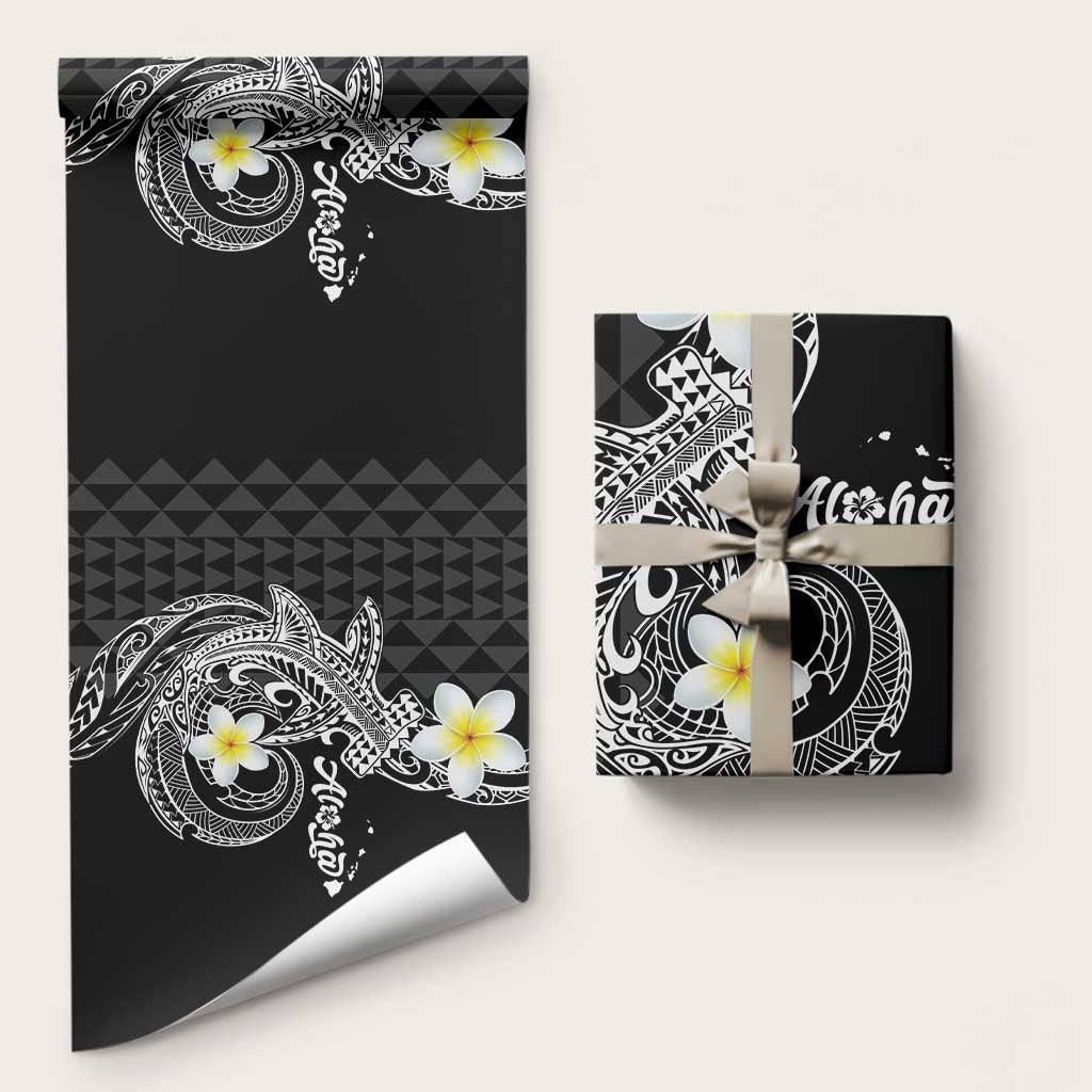 Aloha Hammerhead Shark Wrapping Paper Black Hawaiian Kakau Tribal Tattoo - Polynesian Pride