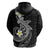 Aloha Hammerhead Shark Zip Hoodie Black Hawaiian Kakau Tribal Tattoo