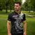 Aloha Hammerhead Shark Zipper Polo Shirt Black Hawaiian Kakau Tribal Tattoo - Polynesian Pride
