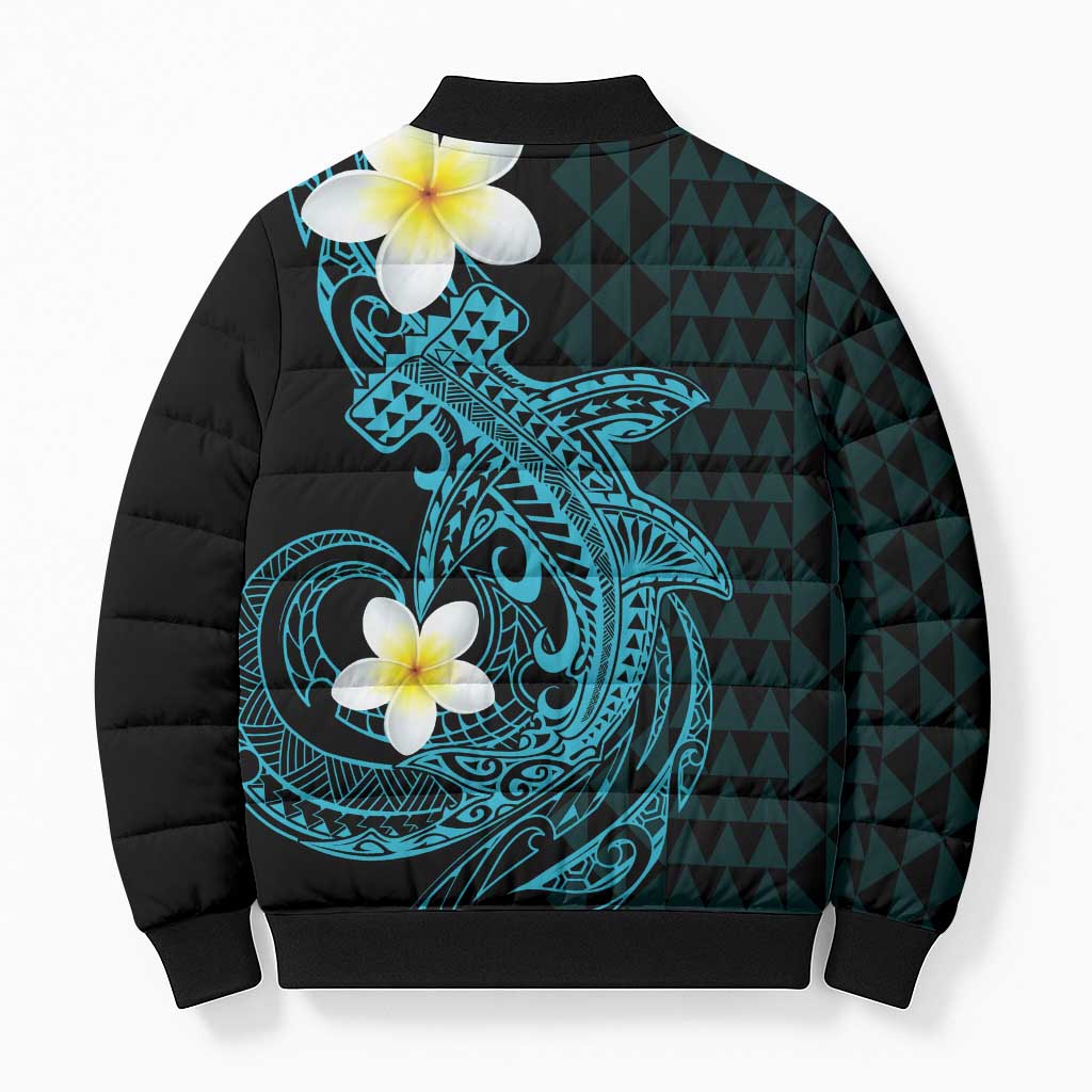 Aloha Hammerhead Shark Bomber Puffer Jacket Calypso Hawaiian Kakau Tribal Tattoo - Polynesian Pride