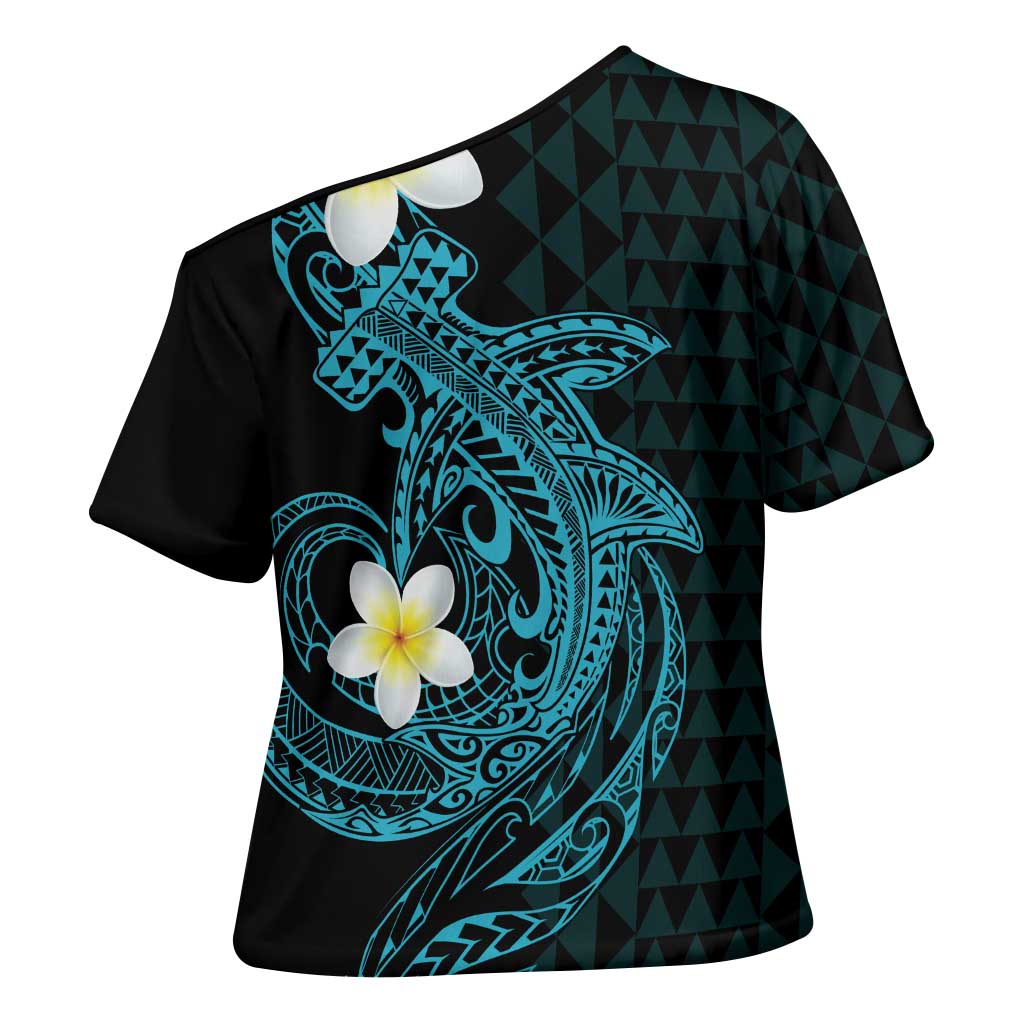 Aloha Hammerhead Shark Cross Shoulder Shirt Calypso Hawaiian Kakau Tribal Tattoo - Polynesian Pride