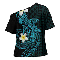 Aloha Hammerhead Shark Cross Shoulder Shirt Calypso Hawaiian Kakau Tribal Tattoo - Polynesian Pride