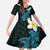 Aloha Hammerhead Shark Family Matching Long Sleeve Bodycon Dress and Hawaiian Shirt Calypso Hawaiian Kakau Tribal Tattoo